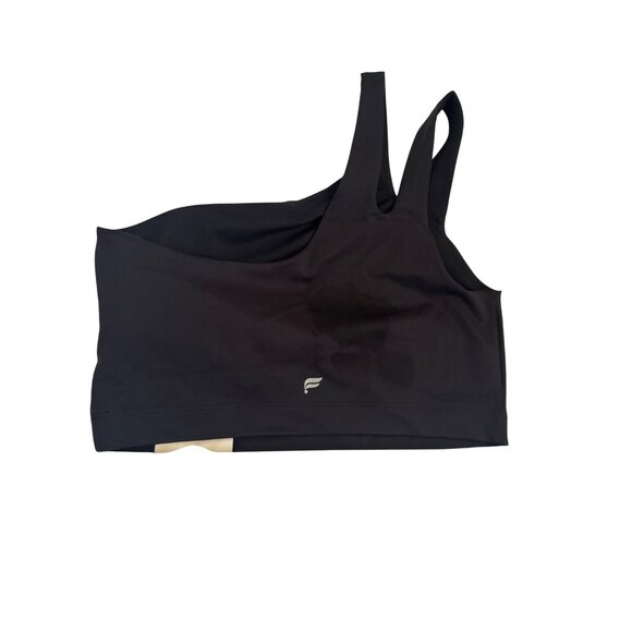 Fabletics Asymmetric Double Strap Midi Bra S Black Nylon/Elastane Activewear - Picture 9 of 10